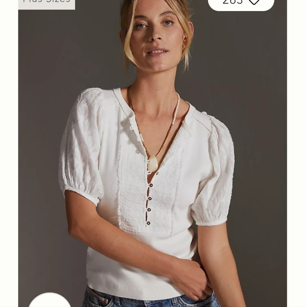 ANTHROPOLOGIE Romantic BLOUSE by PILCRO In PETITE Medium